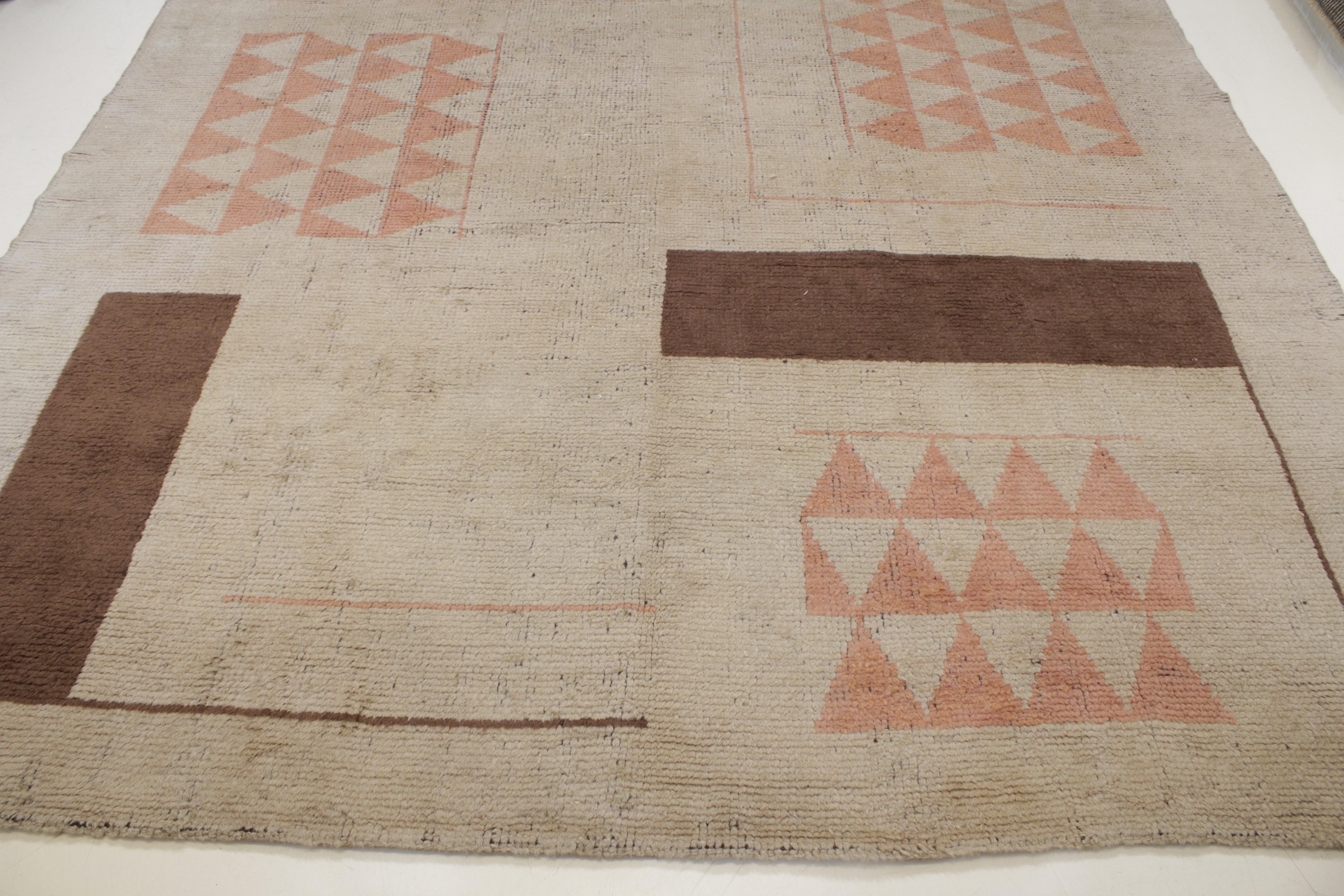 Wool French Art Deco Rug Attributed to Ivan da Silva Bruhns