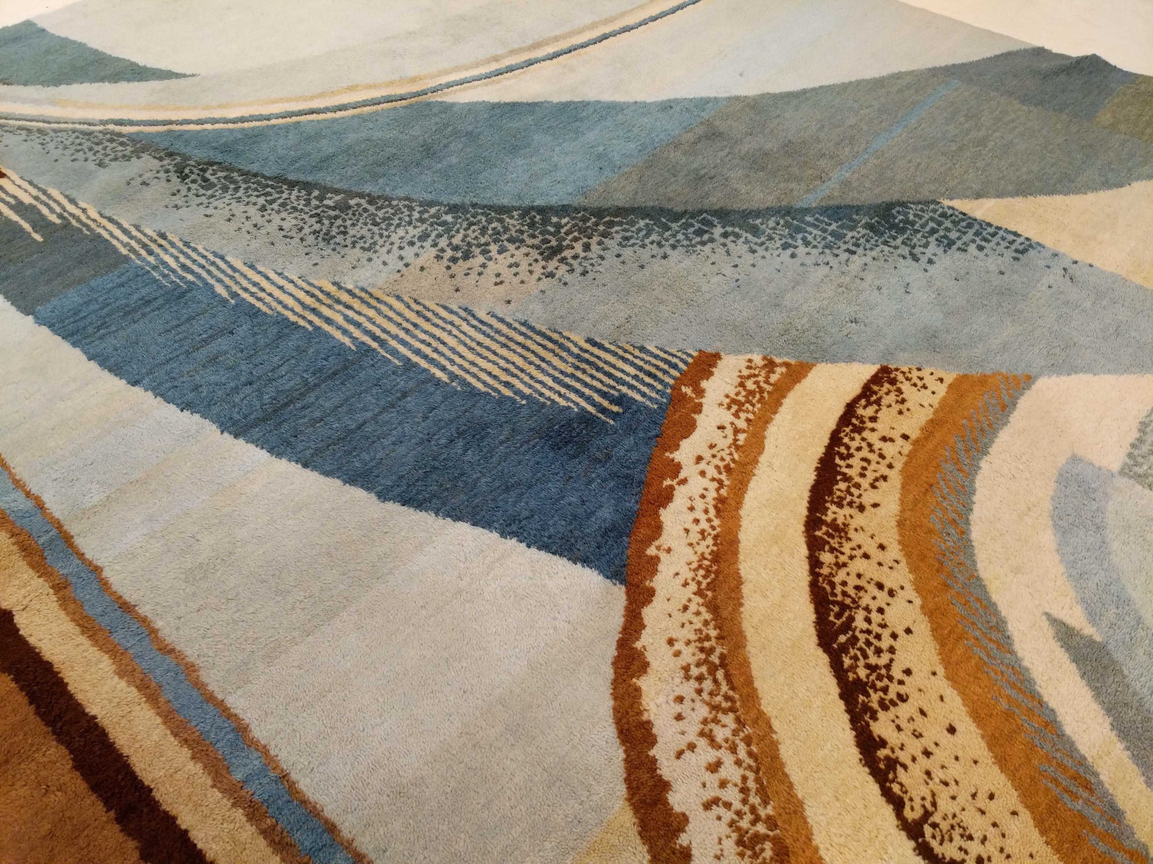 French Art Deco Rug Designed by Jean Burkhalter for Pierre Chareau Circa 1925 For Sale 6