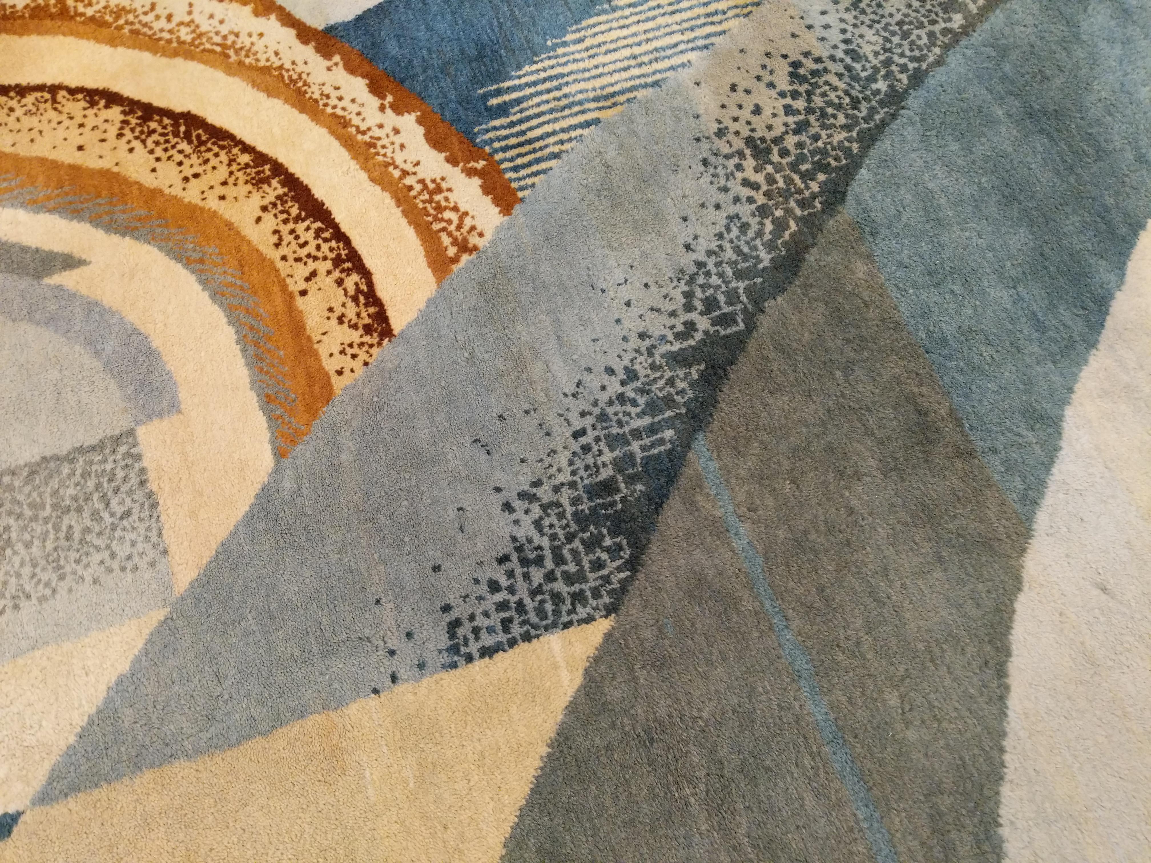Alfombra francesa Art Déco Diseñada por Jean Burkhalter para Pierre Chareau Circa 1925 Art Decó en venta