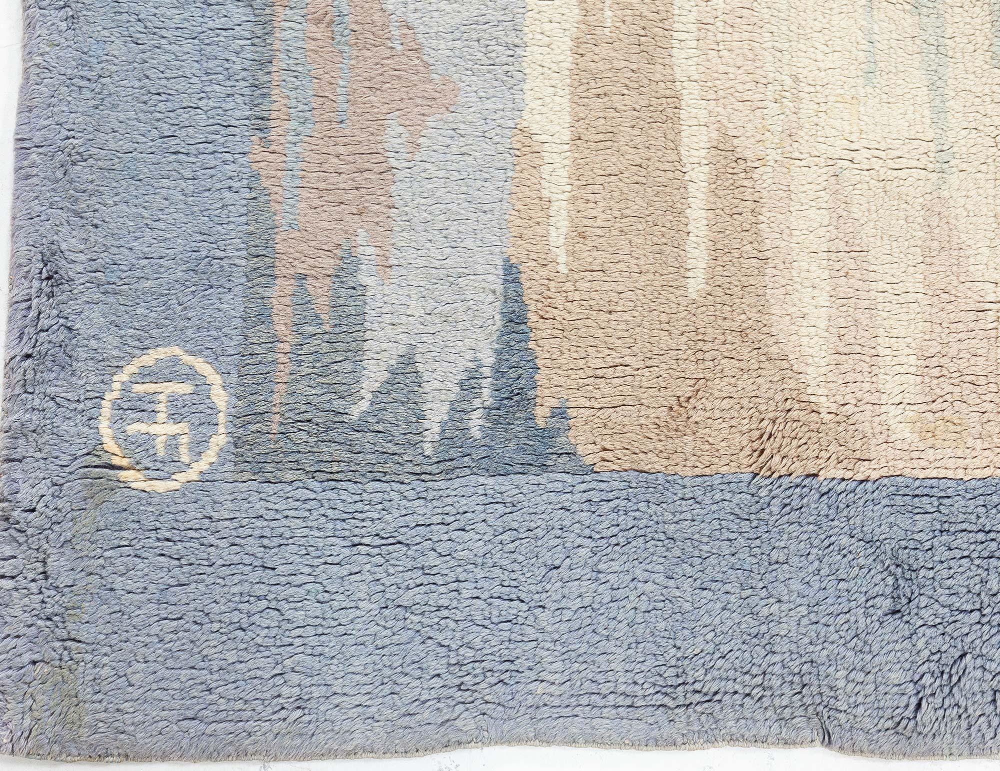 Annodato a mano Tappeto Art Deco francese Doris Leslie Blau in vendita