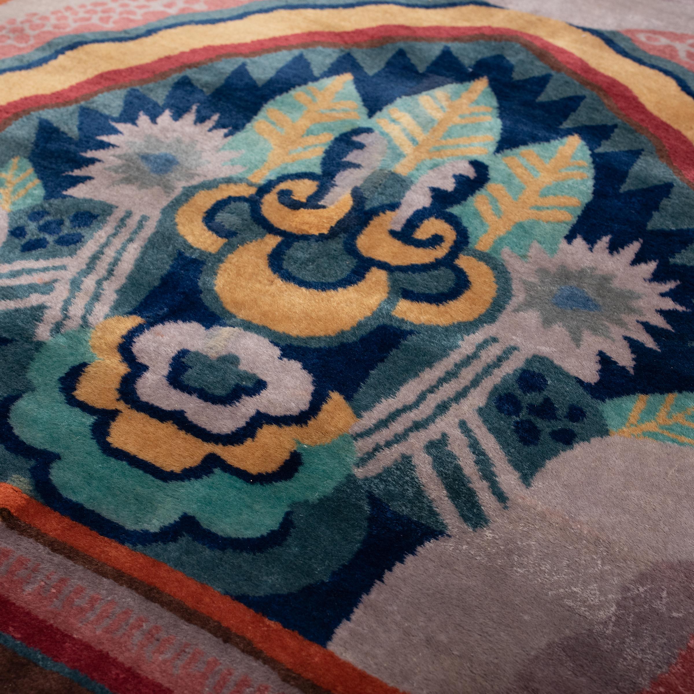 French Art Deco Runner Carpet, c. 1930 In Good Condition For Sale In Chicago, IL