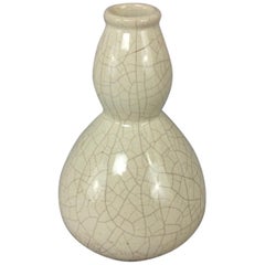 Vintage French Art Deco Saint Clement Crackle Ceramic Vase