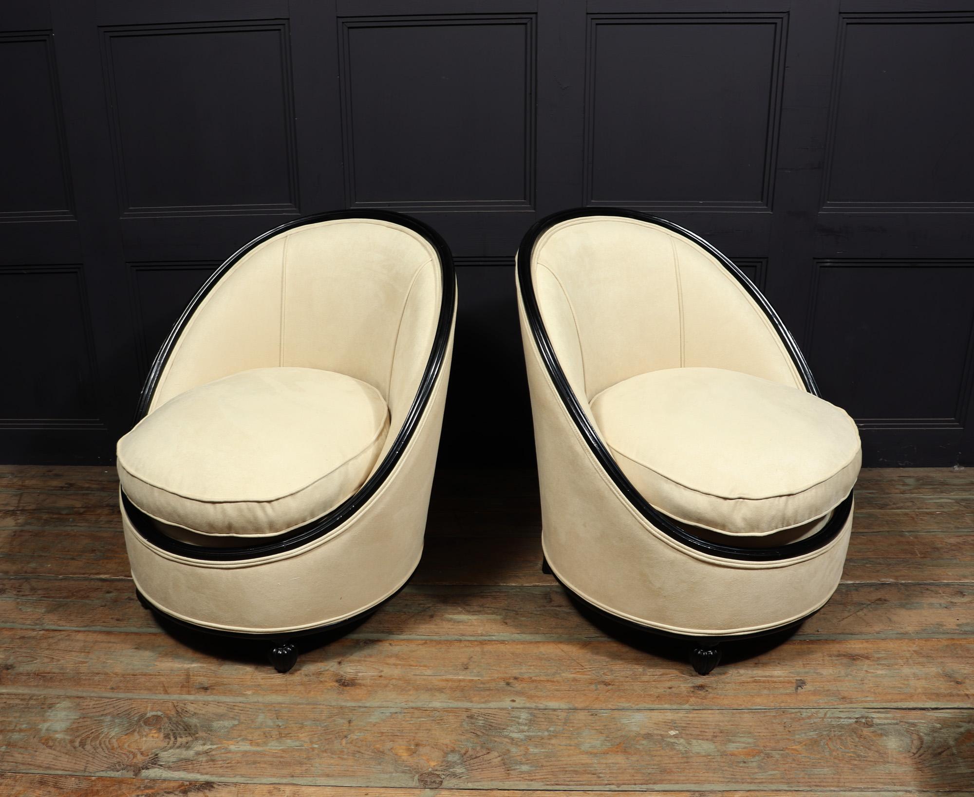 French Art Deco Salon Chairs Manner of Ruhlman c1925 For Sale 4