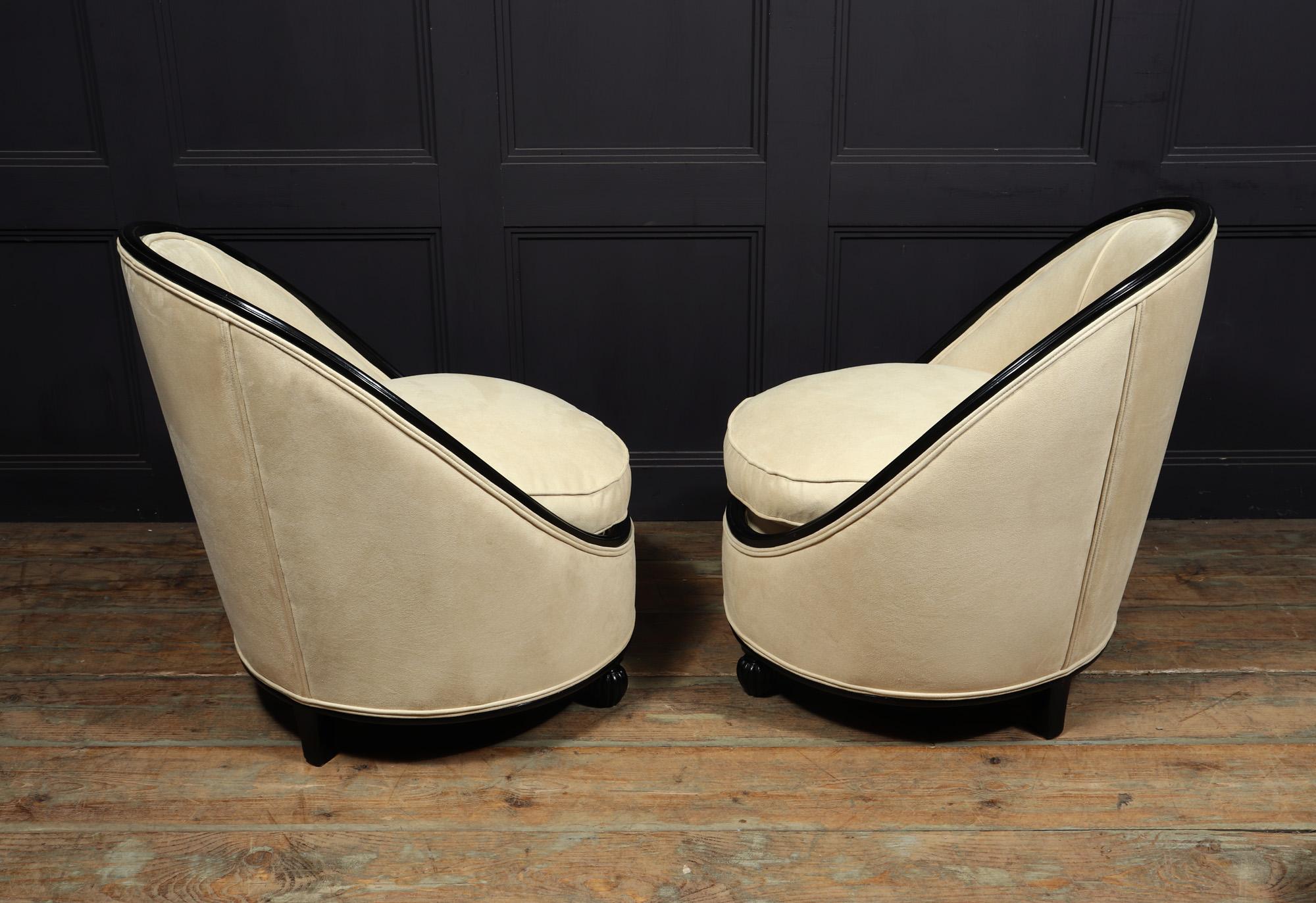 French Art Deco Salon Chairs Manner of Ruhlman c1925 For Sale 2