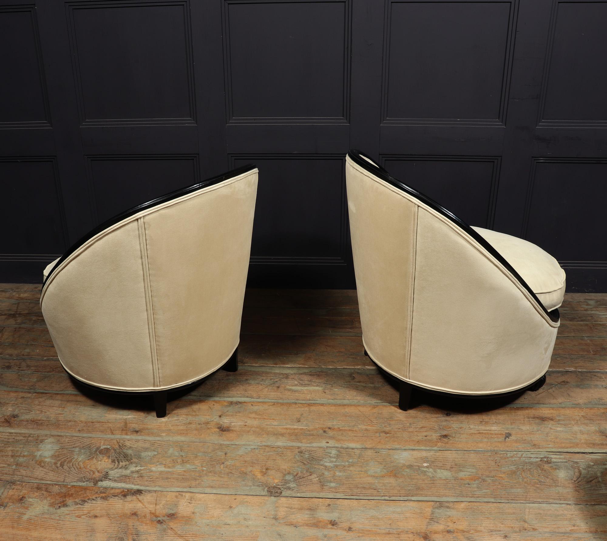 French Art Deco Salon Chairs Manner of Ruhlman c1925 For Sale 3
