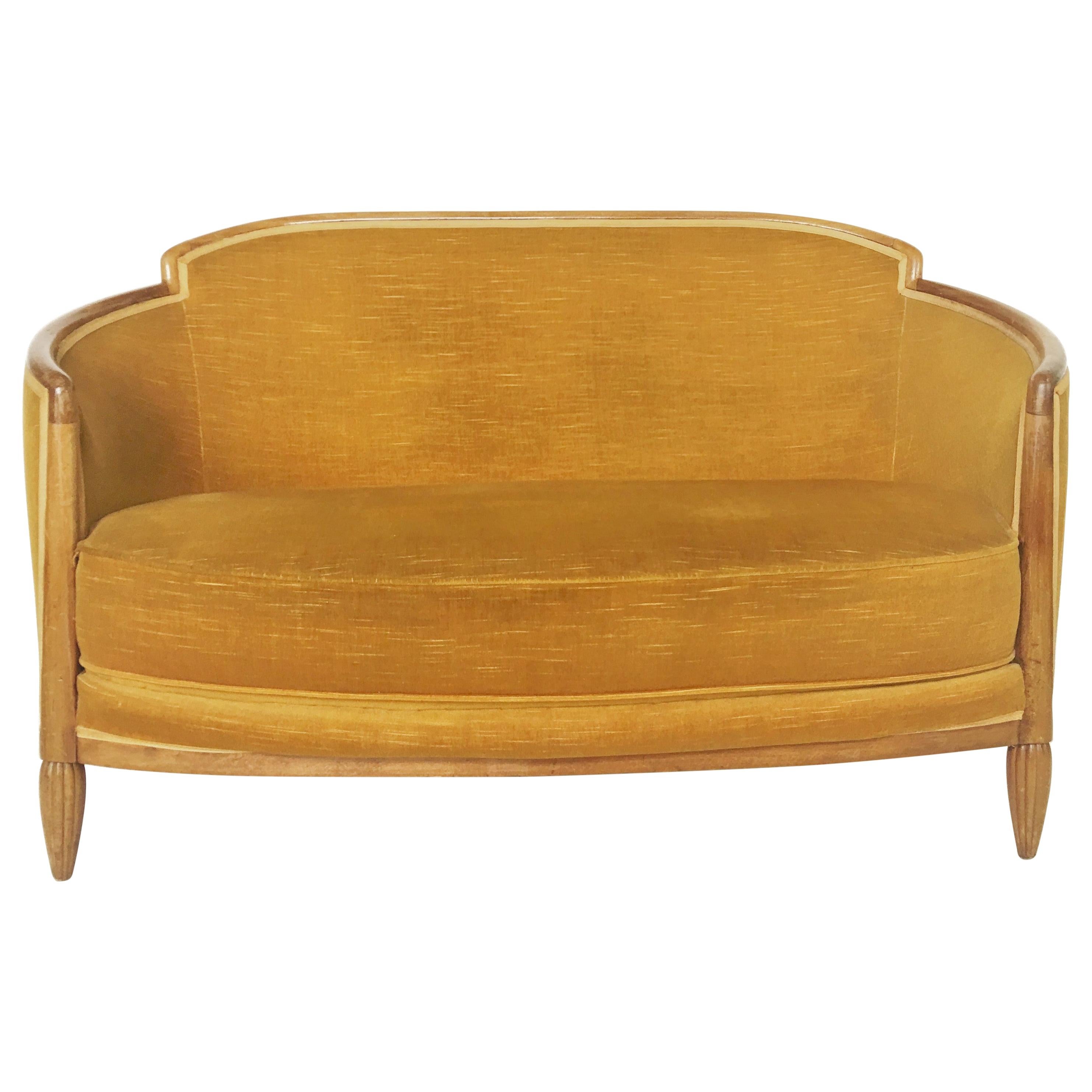 French Art Deco Salon Settee by Paul Folllot, circa 1925