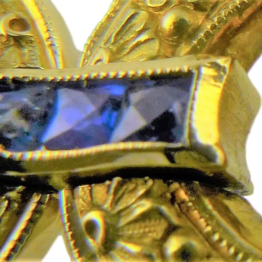 French Art Deco Sapphire 18ct Yellow Gold Vintage Bracelet For Sale 1