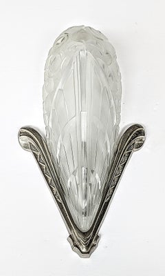 Pair of French Art Deco Sconces by Hettier Vincent