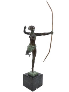 Scultura amazzonica francese Art Deco Atalante di Jean de Marco per Max Le Verrier