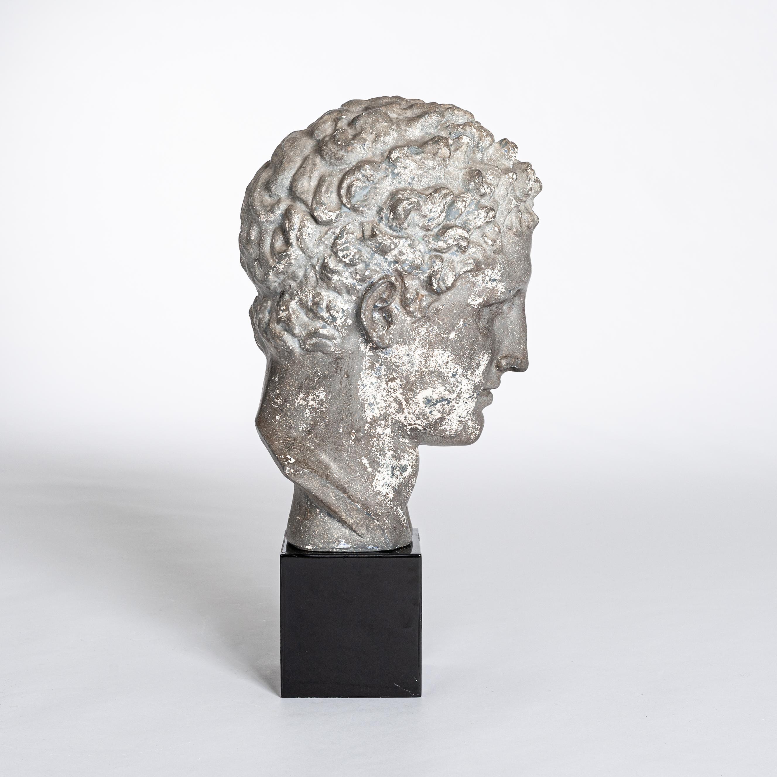 Classical Greek French Art Deco Sculpture/Bust of Classical Head from Antiquity, 1940s