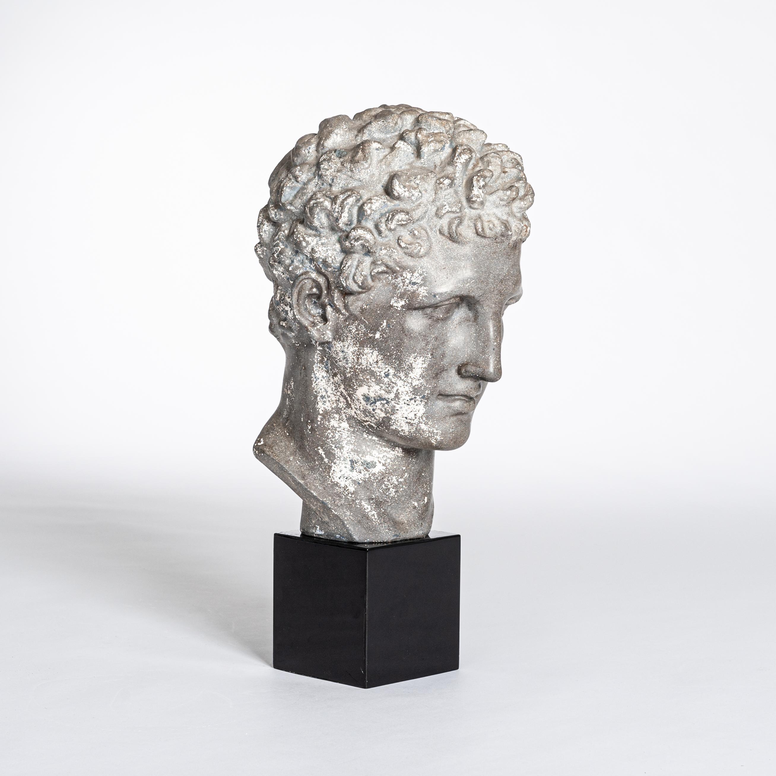 Cast French Art Deco Sculpture/Bust of Classical Head from Antiquity, 1940s