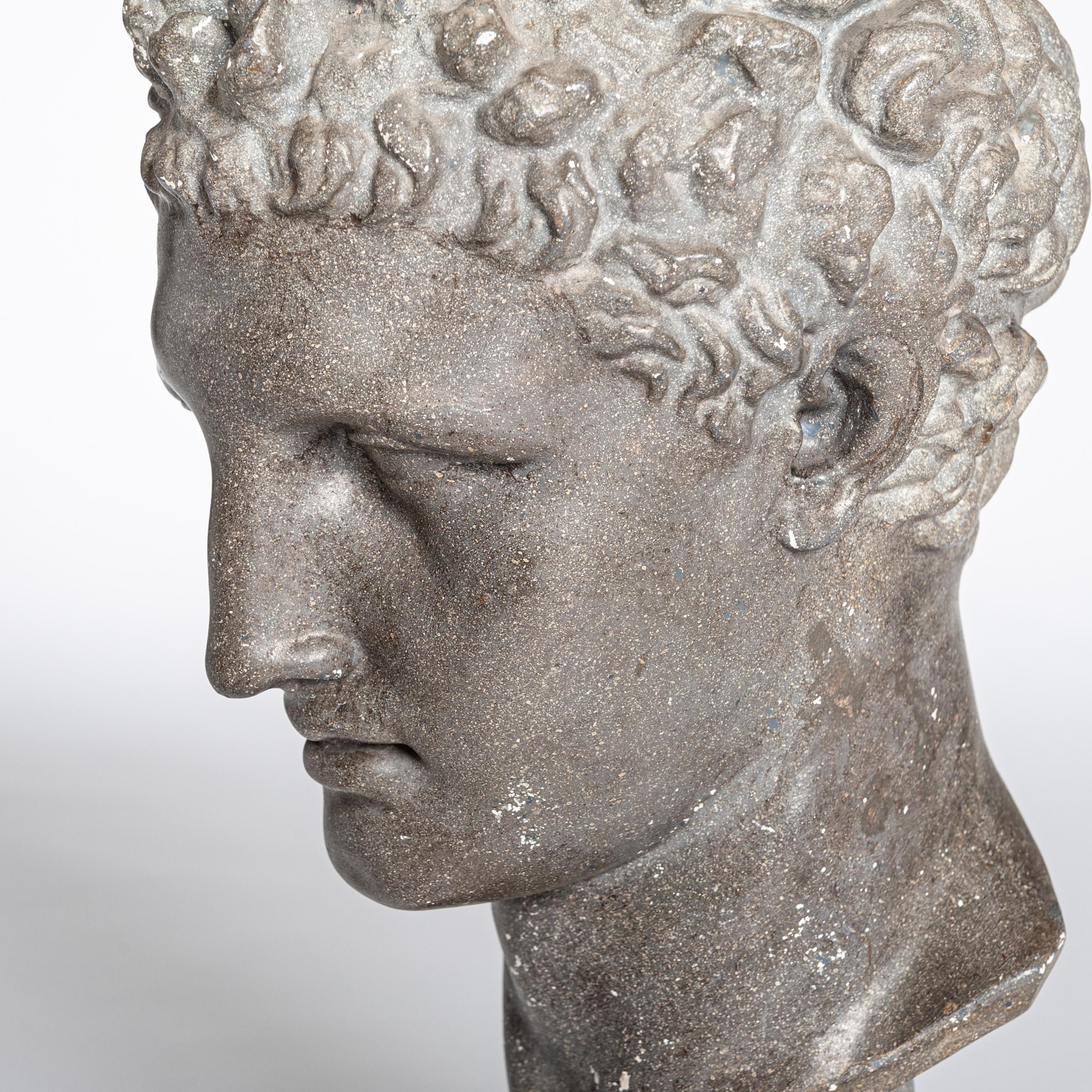 Mid-20th Century French Art Deco Sculpture/Bust of Classical Head from Antiquity, 1940s