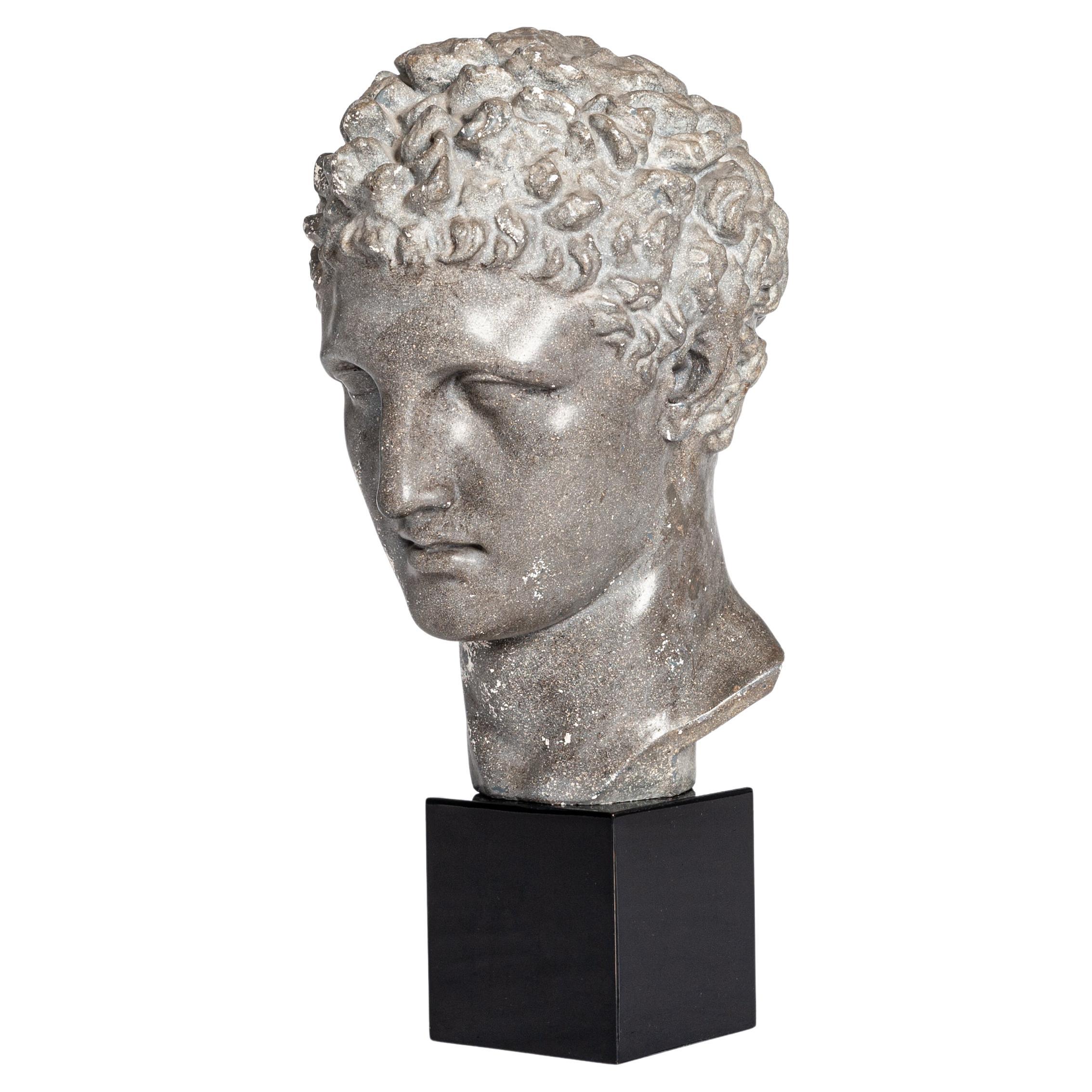 French Art Deco Sculpture/Bust of Classical Head from Antiquity, 1940s