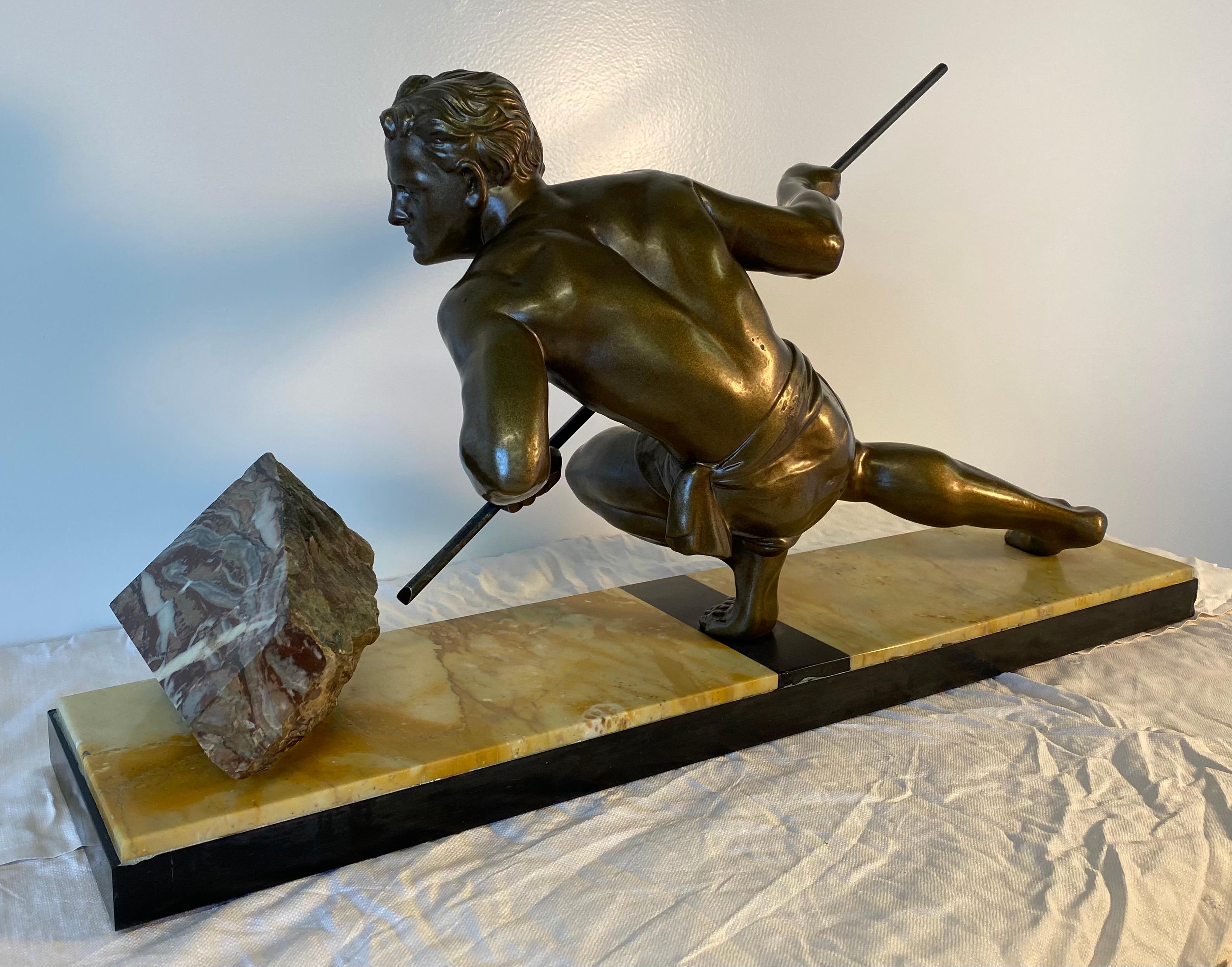 Metal French Art Deco Sculpture by Uriano, 1930s For Sale