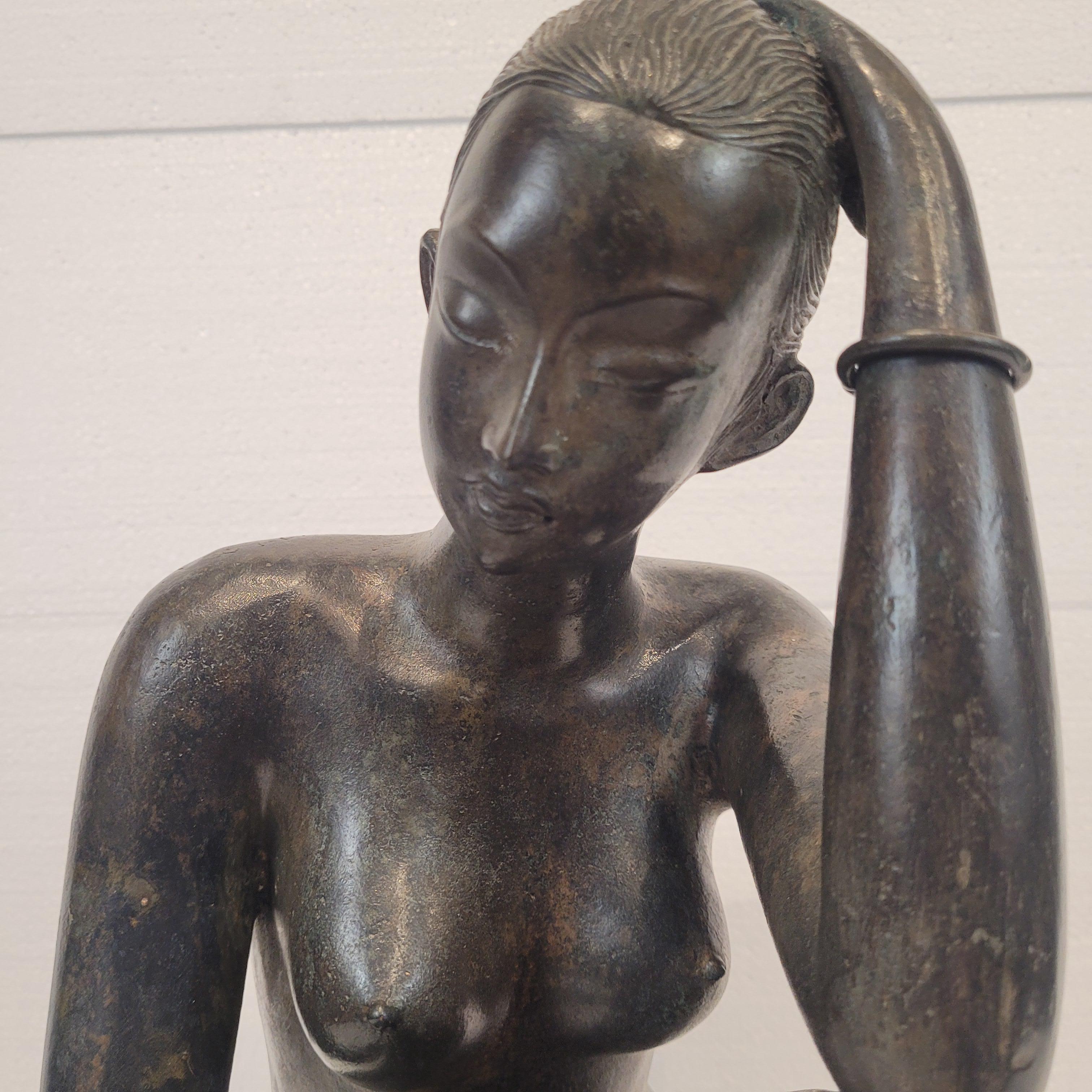 French Art Deco sculpture “Female Nude”, bronze, Pierre Chenet workshop 11