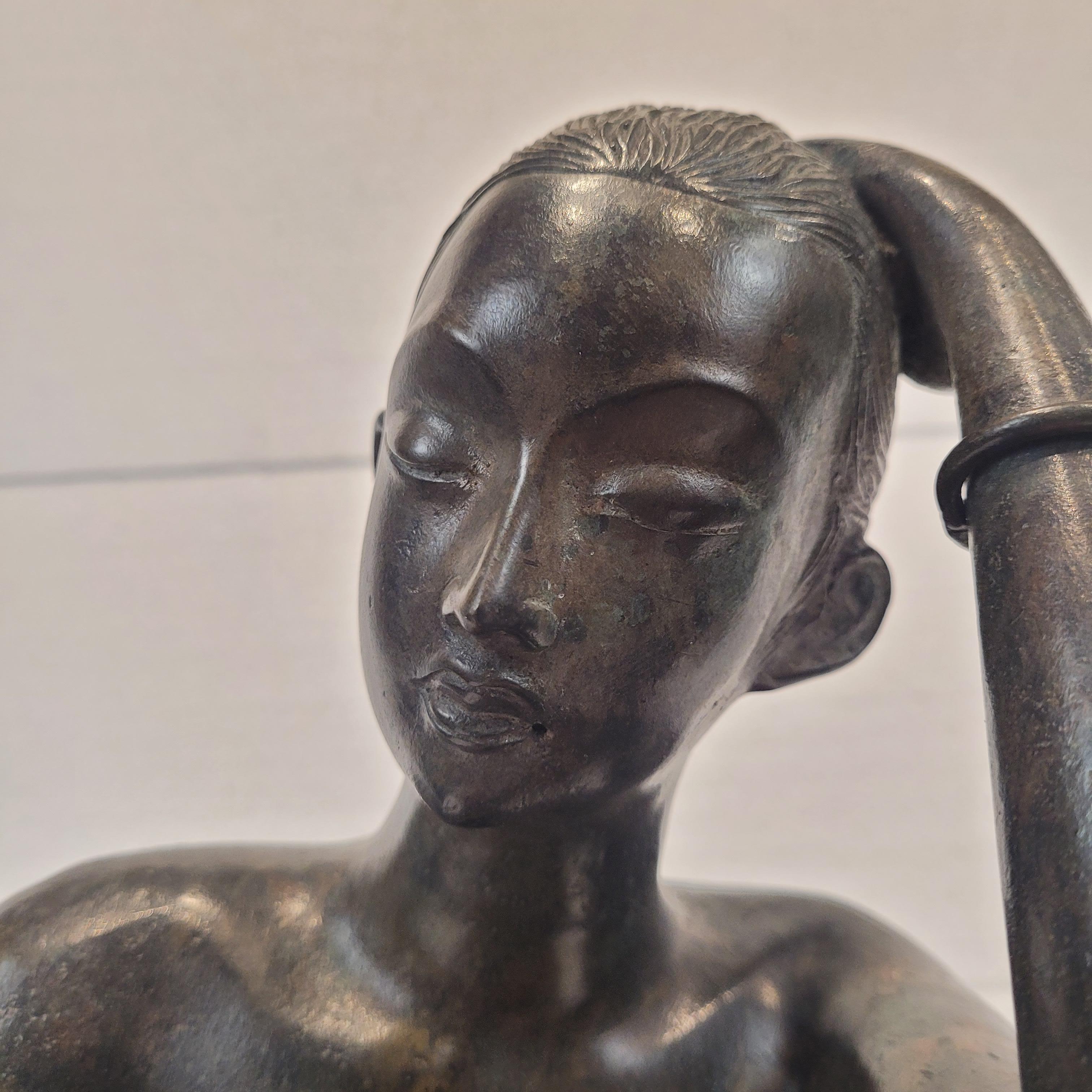 French Art Deco sculpture “Female Nude”, bronze, Pierre Chenet workshop 13