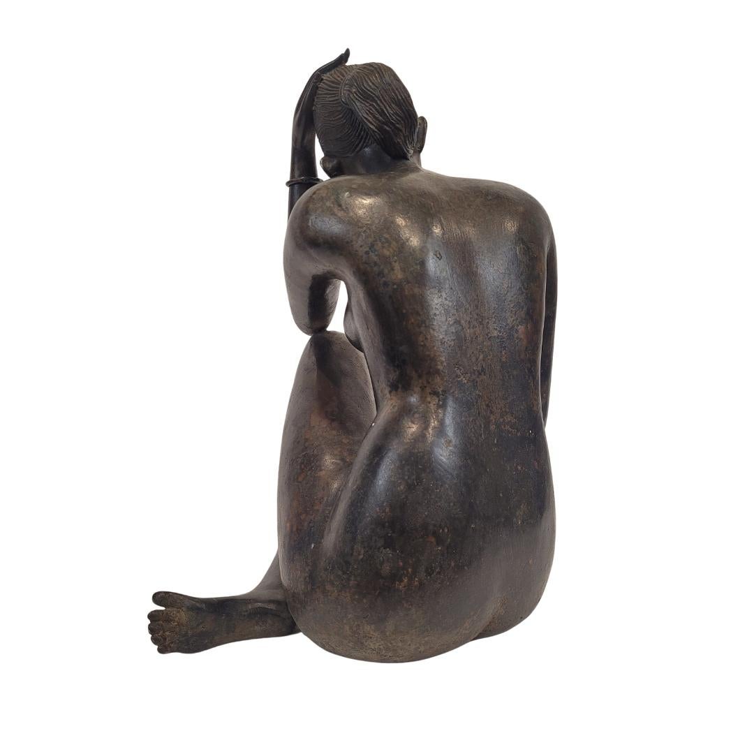 Hand-Crafted French Art Deco sculpture “Female Nude”, bronze, Pierre Chenet workshop