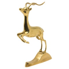 Vintage Brass Antelope Sculpture in Art Deco Style, 1950s