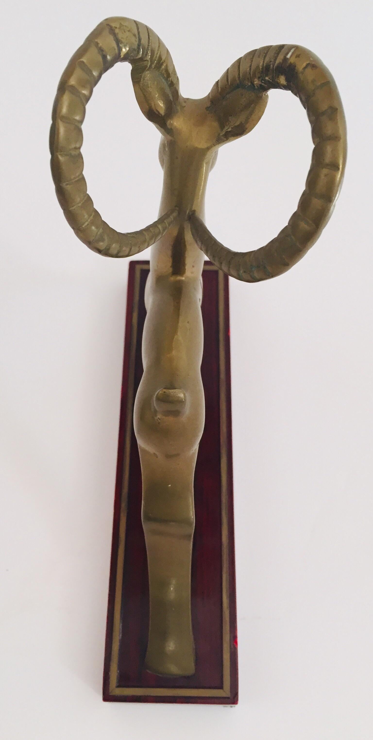 French Art Deco Sculpture of Brass Gazelle Deer 3