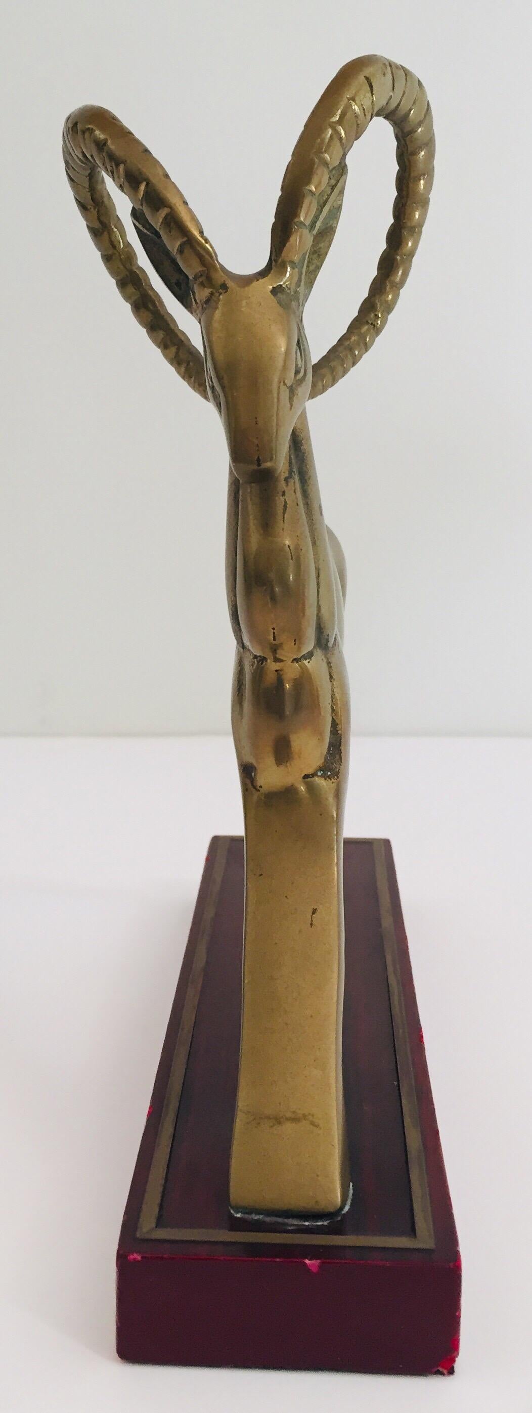 American French Art Deco Sculpture of Brass Gazelle Deer