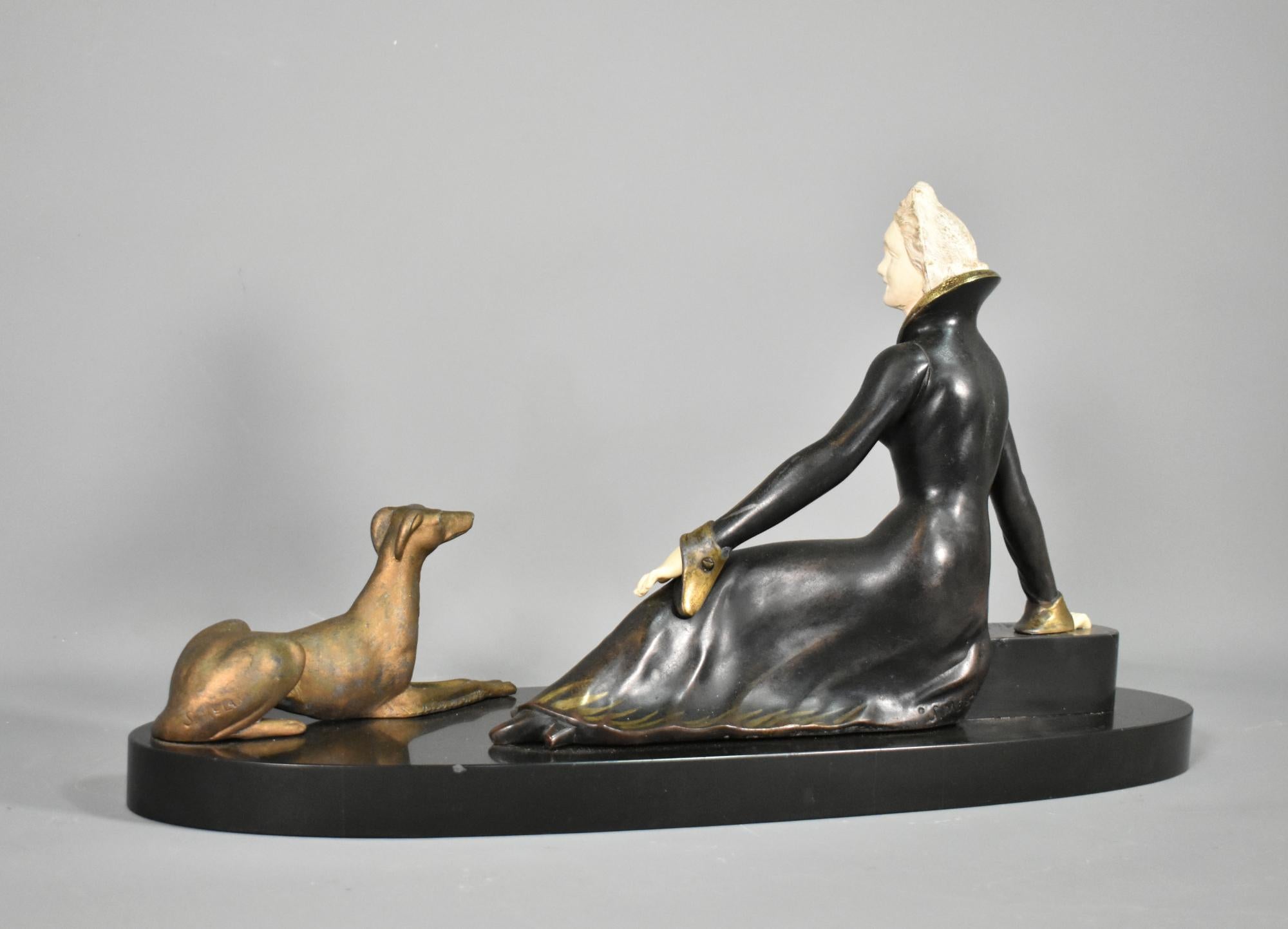 Scultura Art Deco francese firmata S Melani in vendita 4