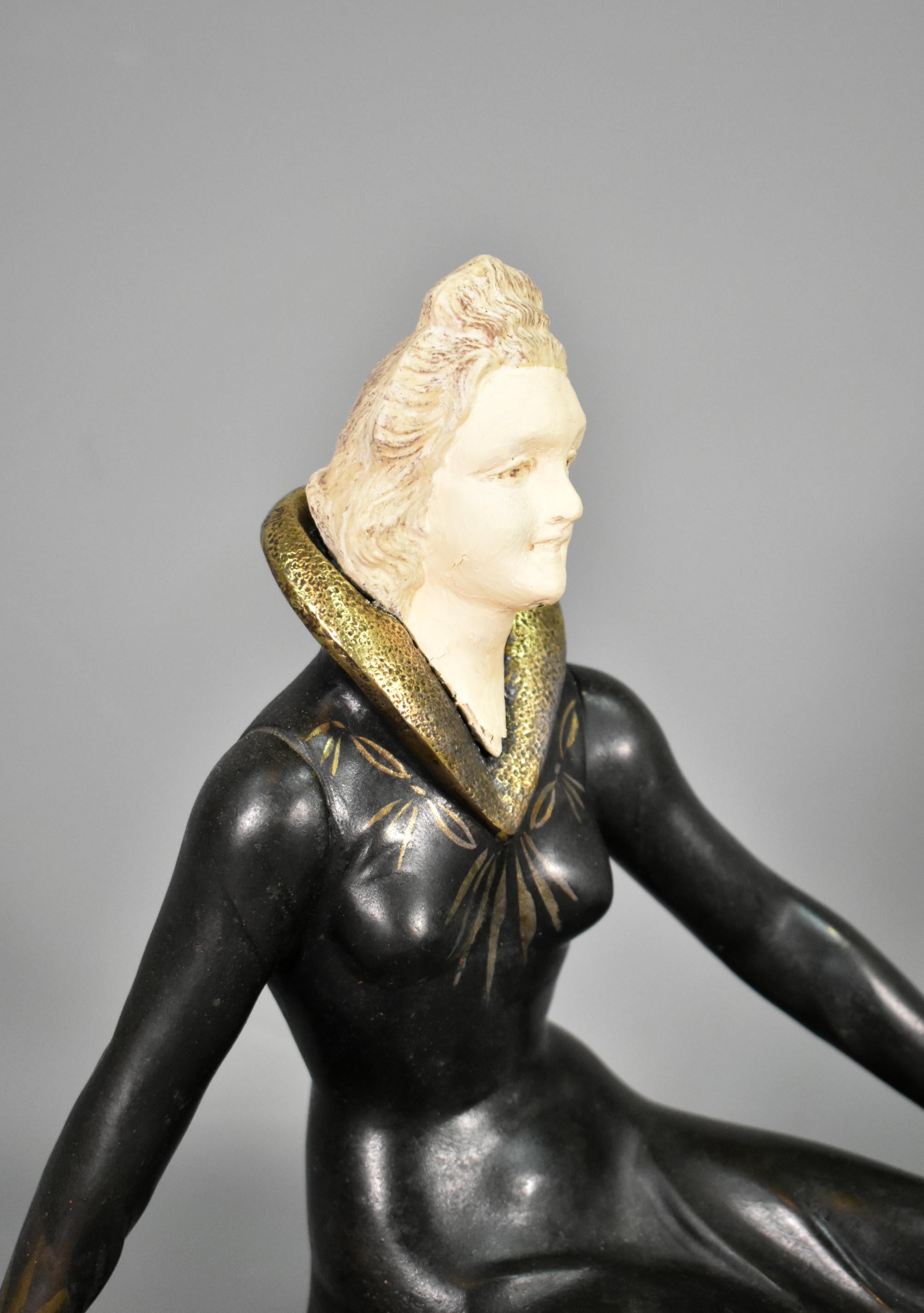 Francese Scultura Art Deco francese firmata S Melani in vendita