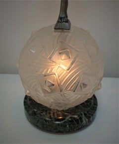 French Art Deco Sculpture Table Lamp Tambourine Dancer