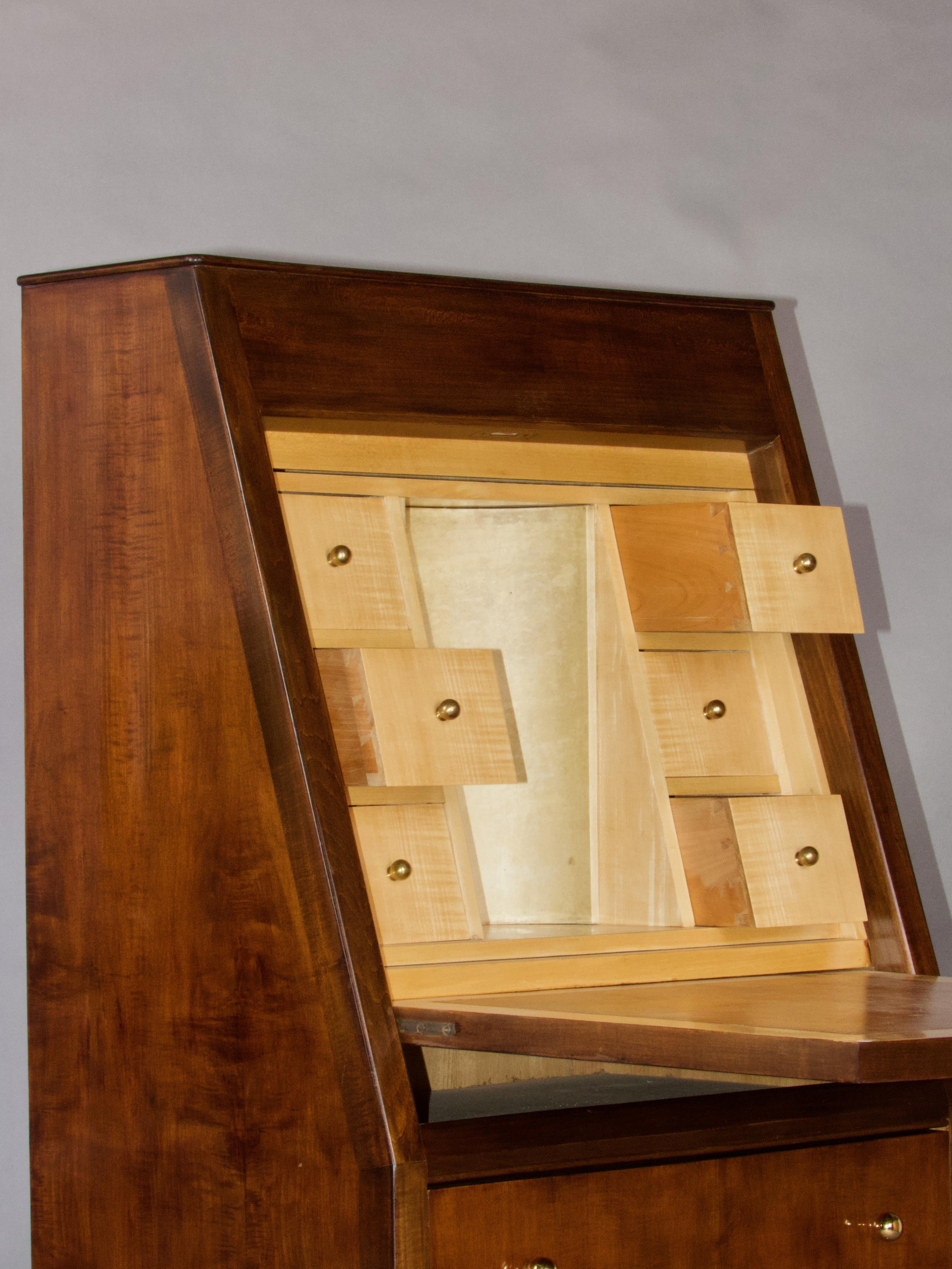 Mid-20th Century French Art Deco Secretary Cabinet by André Arbus For Sale