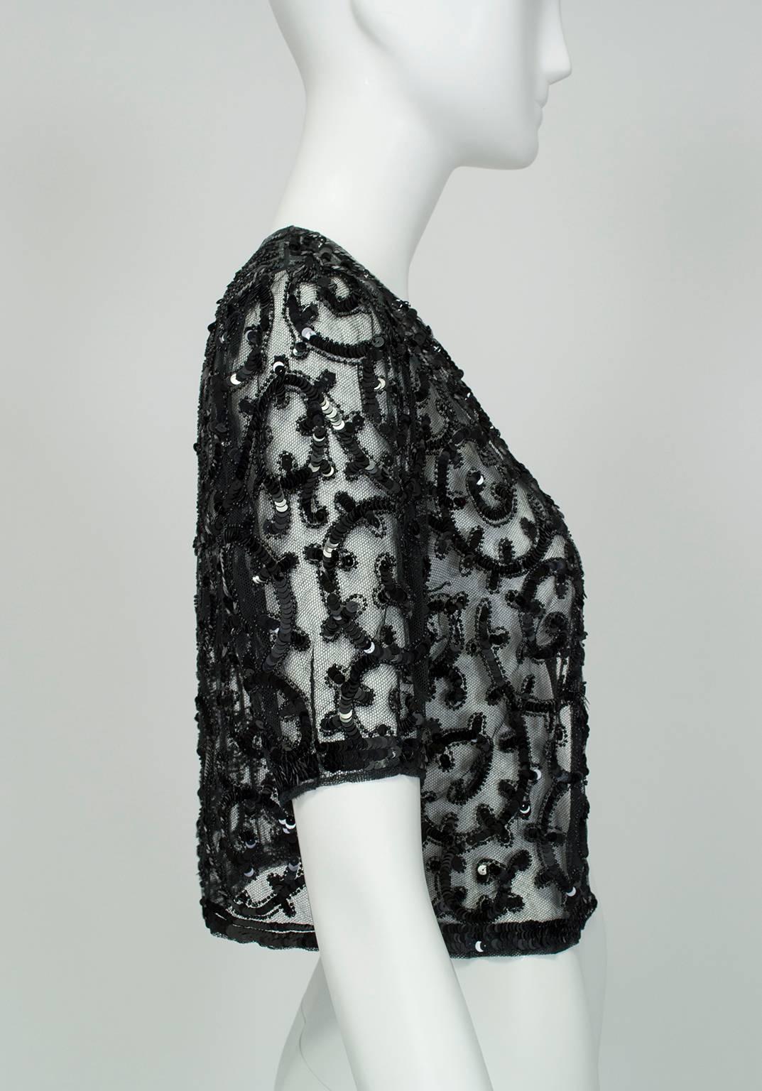 black beaded shrug