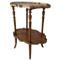 French Art Deco Serving Table or Side Table Poplar and Brass, circa 1930