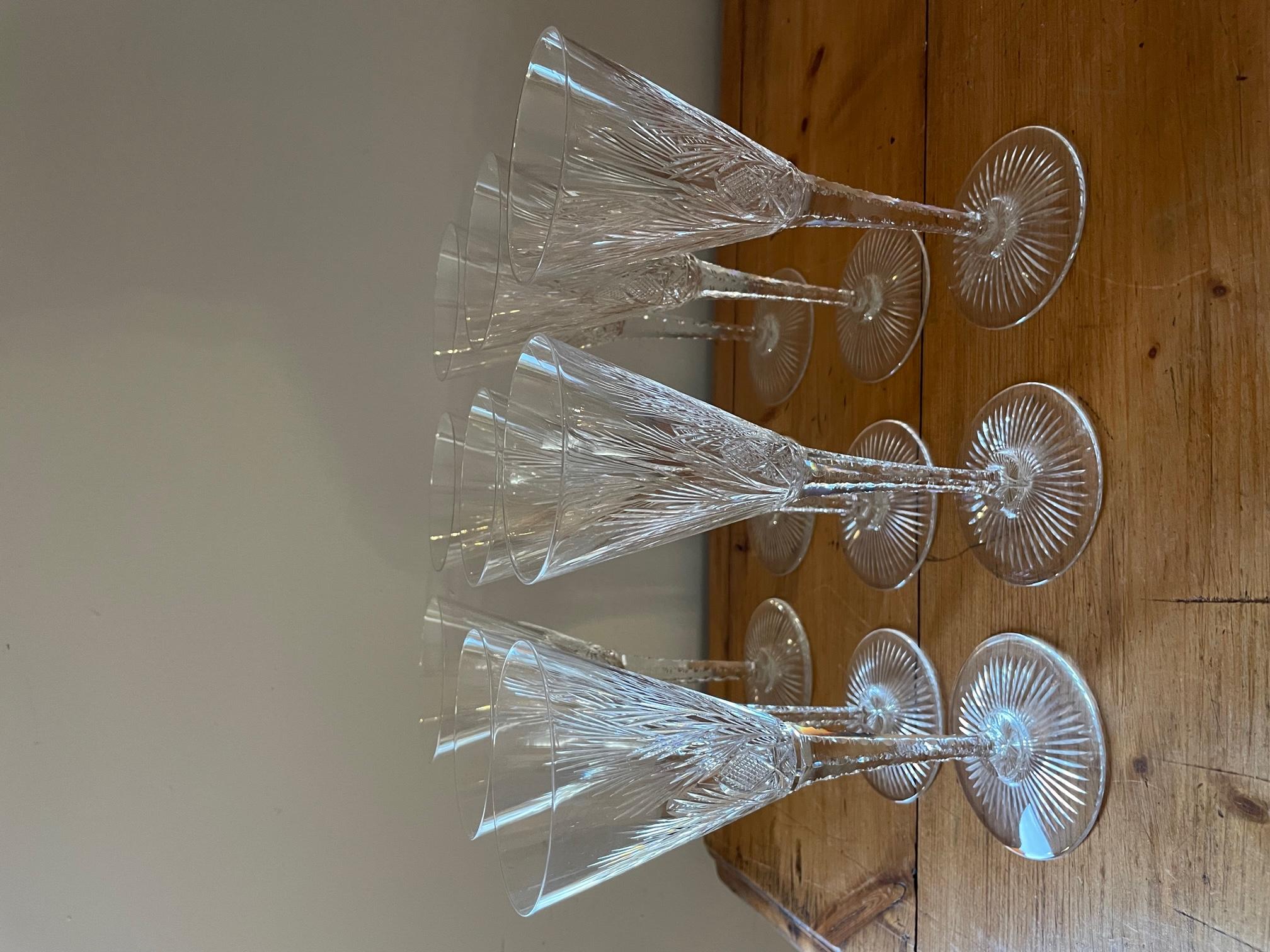 Mid-20th Century French Art Deco Set of Saint Louis Crystal Glasses, 1930s