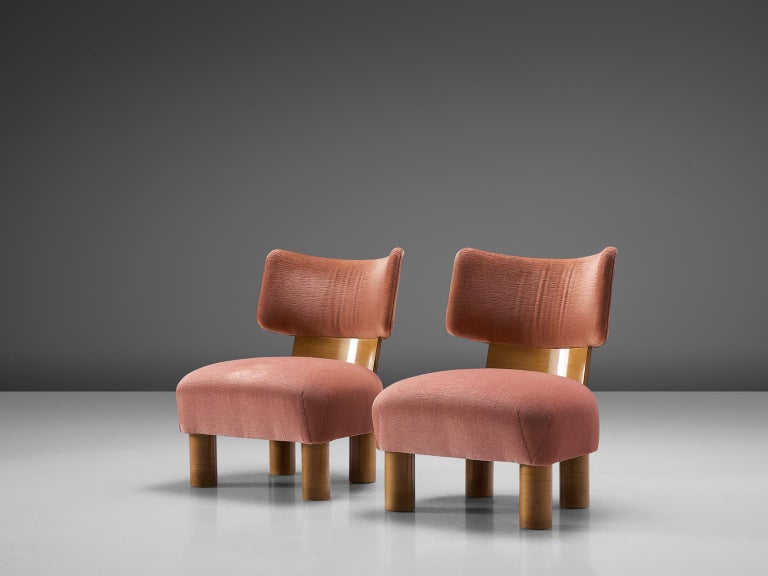 French Art Deco Set of Three Chairs with Ottoman For Sale ...