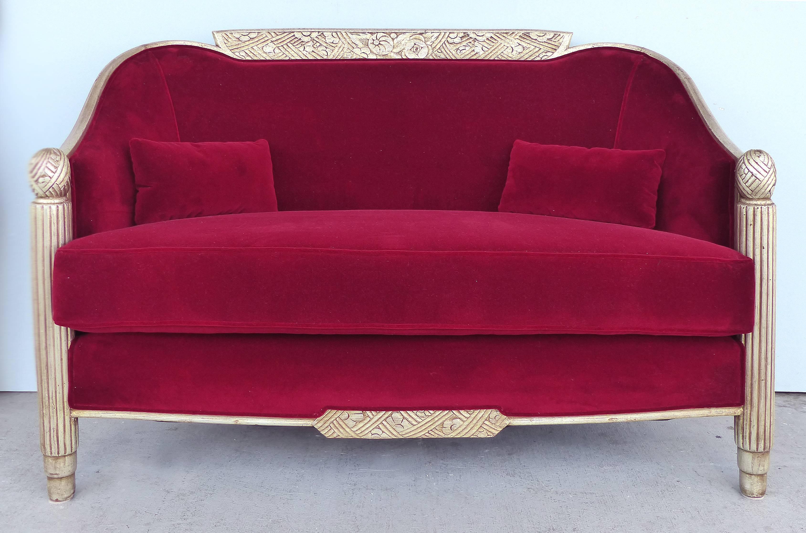 Paul Follot French Art Deco Settee and Bergères Set In Good Condition In Miami, FL