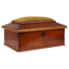 Antique French Art Deco sewing box with yellow top, ca. 1900