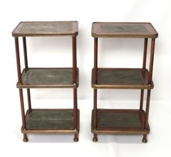 Tavolini o comodini francesi Art Déco in zigrino