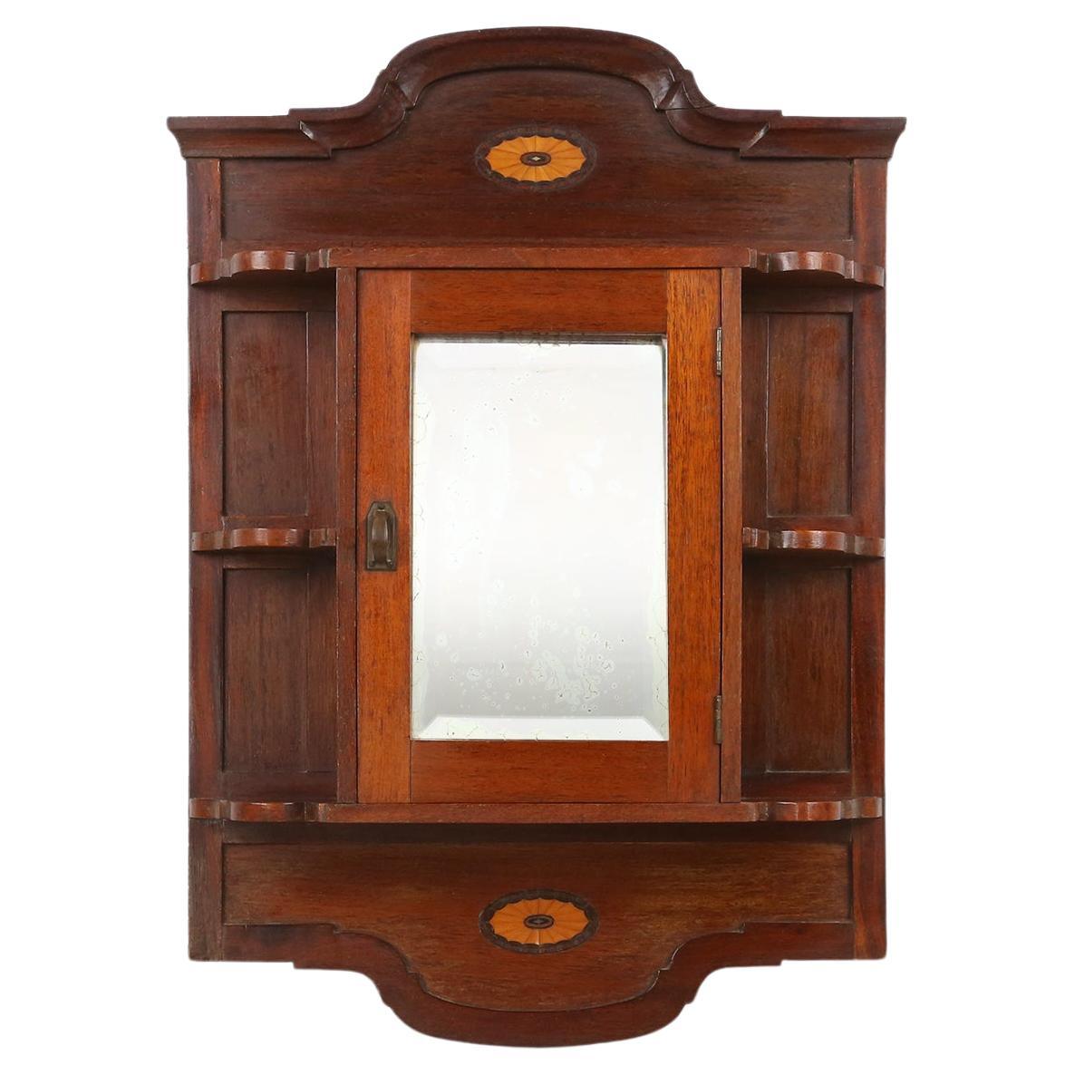 French Art Deco shaving cabinet with mirror, ca. 1920 For Sale