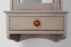 French Art Deco shaving or medicine cabinet in wood with mirror, 1920s