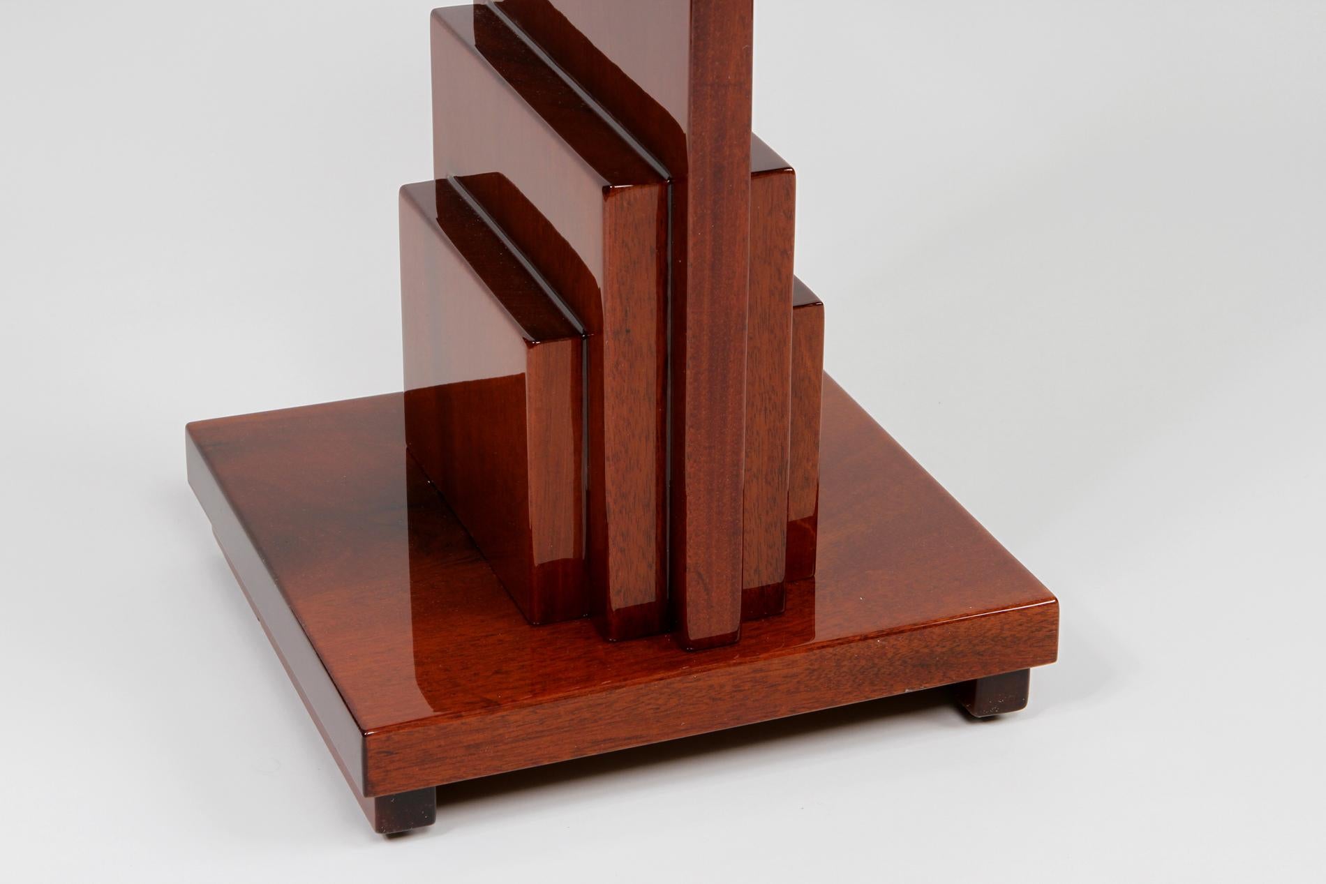 Wood French Art Deco side table by Majorelle For Sale