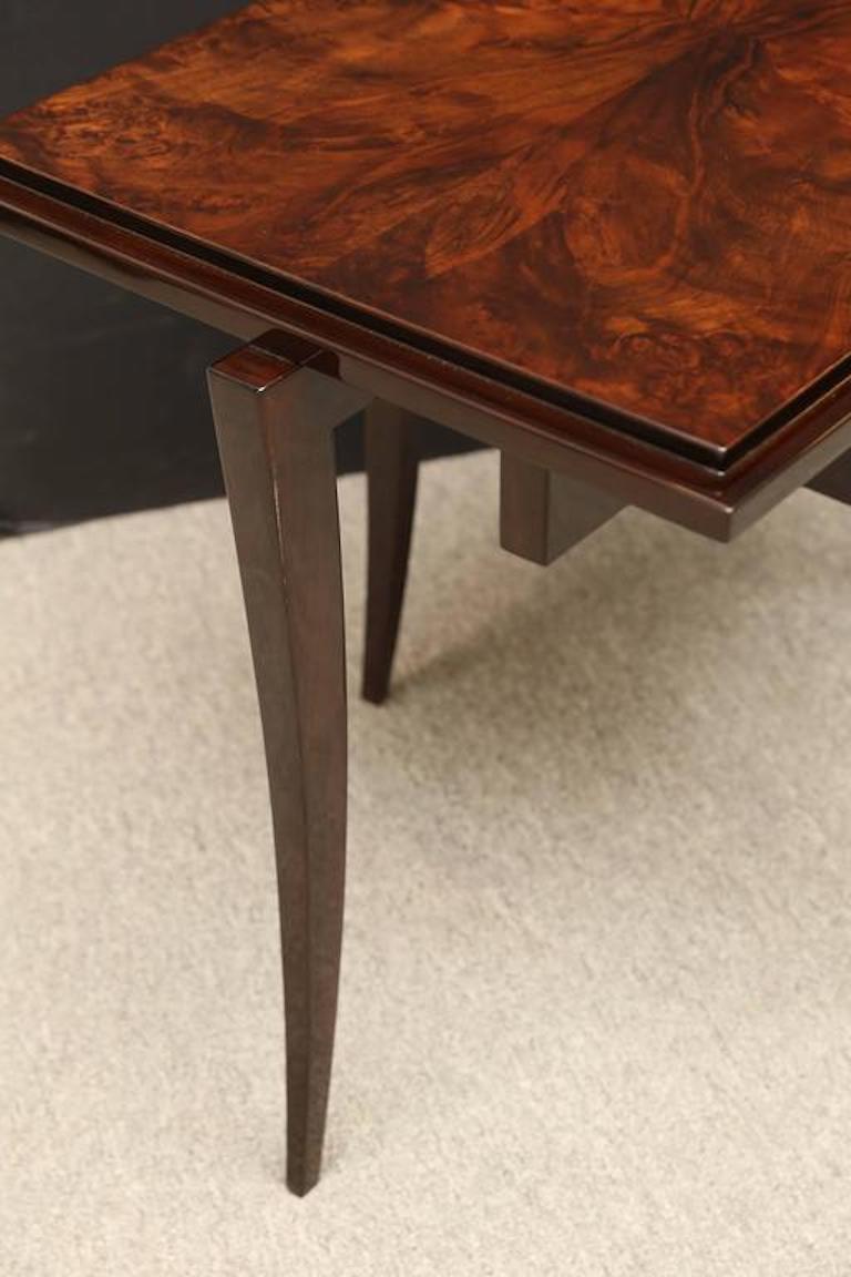 French Art Deco Side Table in Walnut For Sale 2