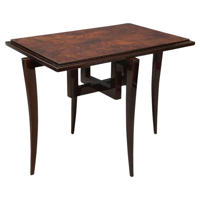 French Art Deco Side Table in Walnut For Sale