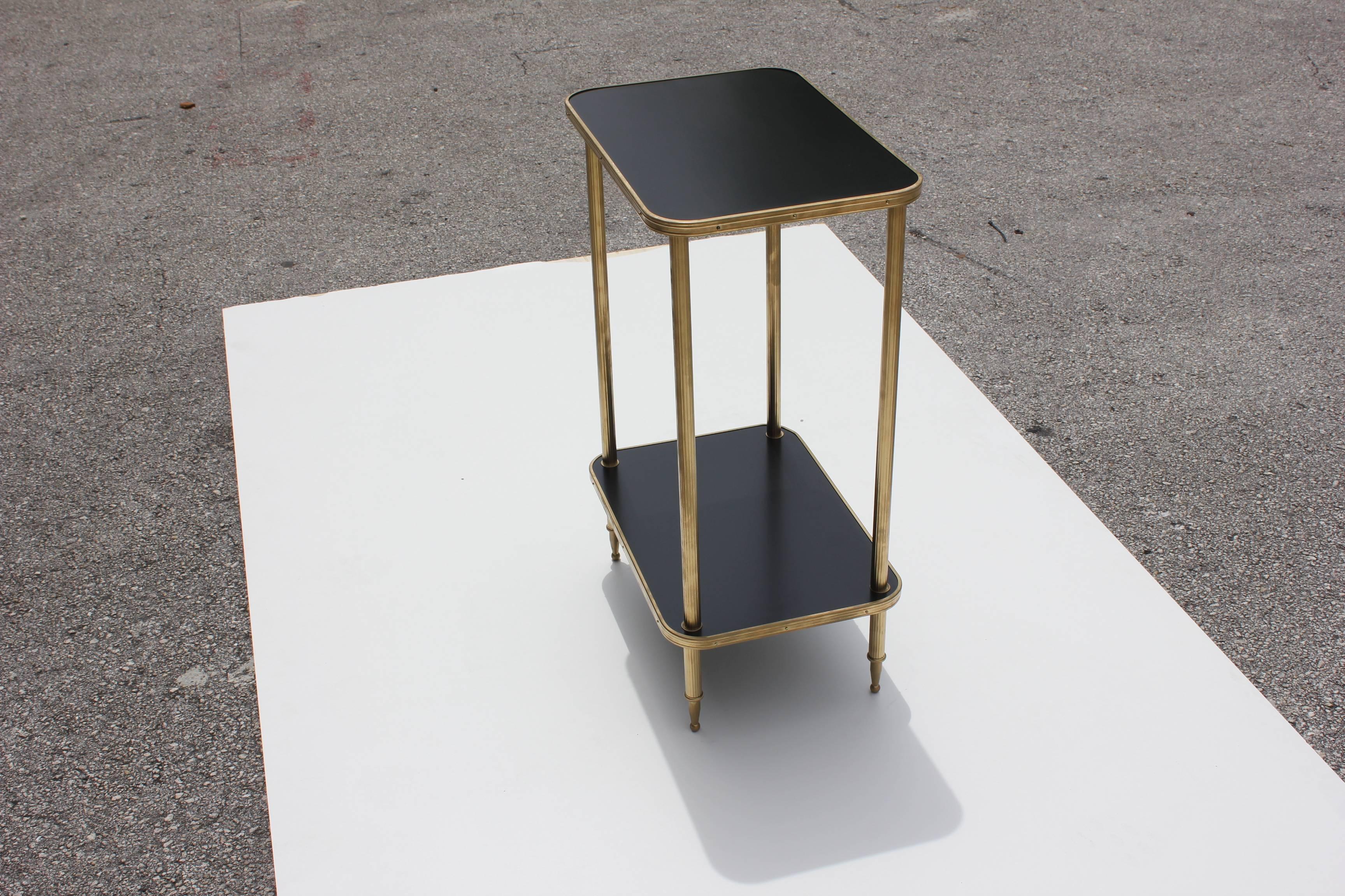 Brass French Art Deco Side Table or End Table by Maison Jansen, circa 1940s