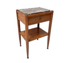 Mesa auxiliar francesa Art Decó con tapa de mármol, años 30