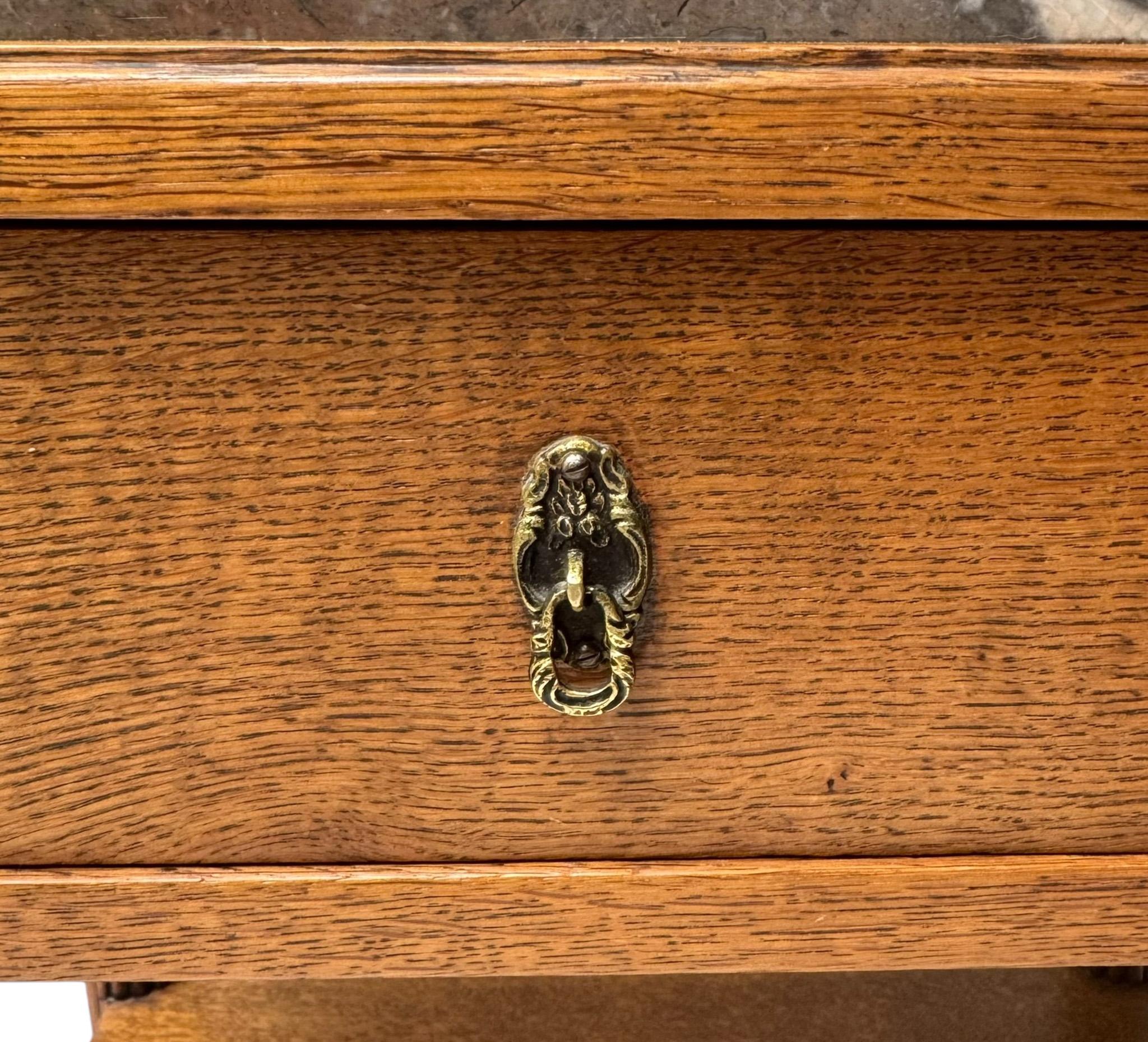 French Art Deco Side Table with Marble Top, 1930s For Sale 4