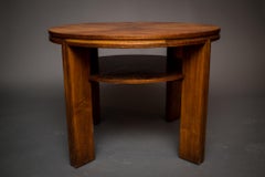 French Art Deco Side Table with Shelf