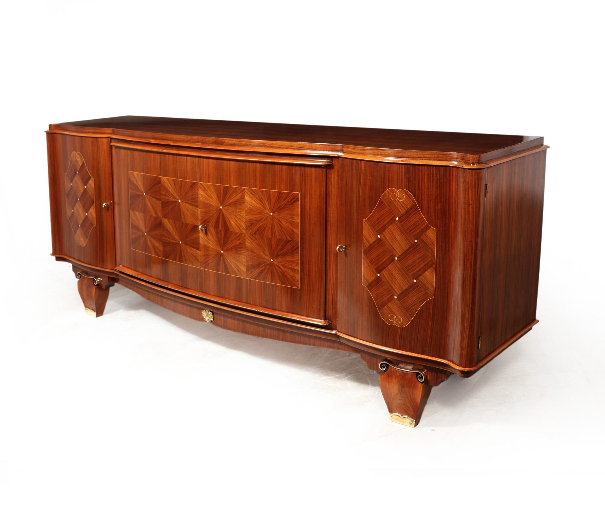 French Art Deco Sideboard by Jules Leleu In Excellent Condition For Sale In Paddock Wood Tonbridge, GB