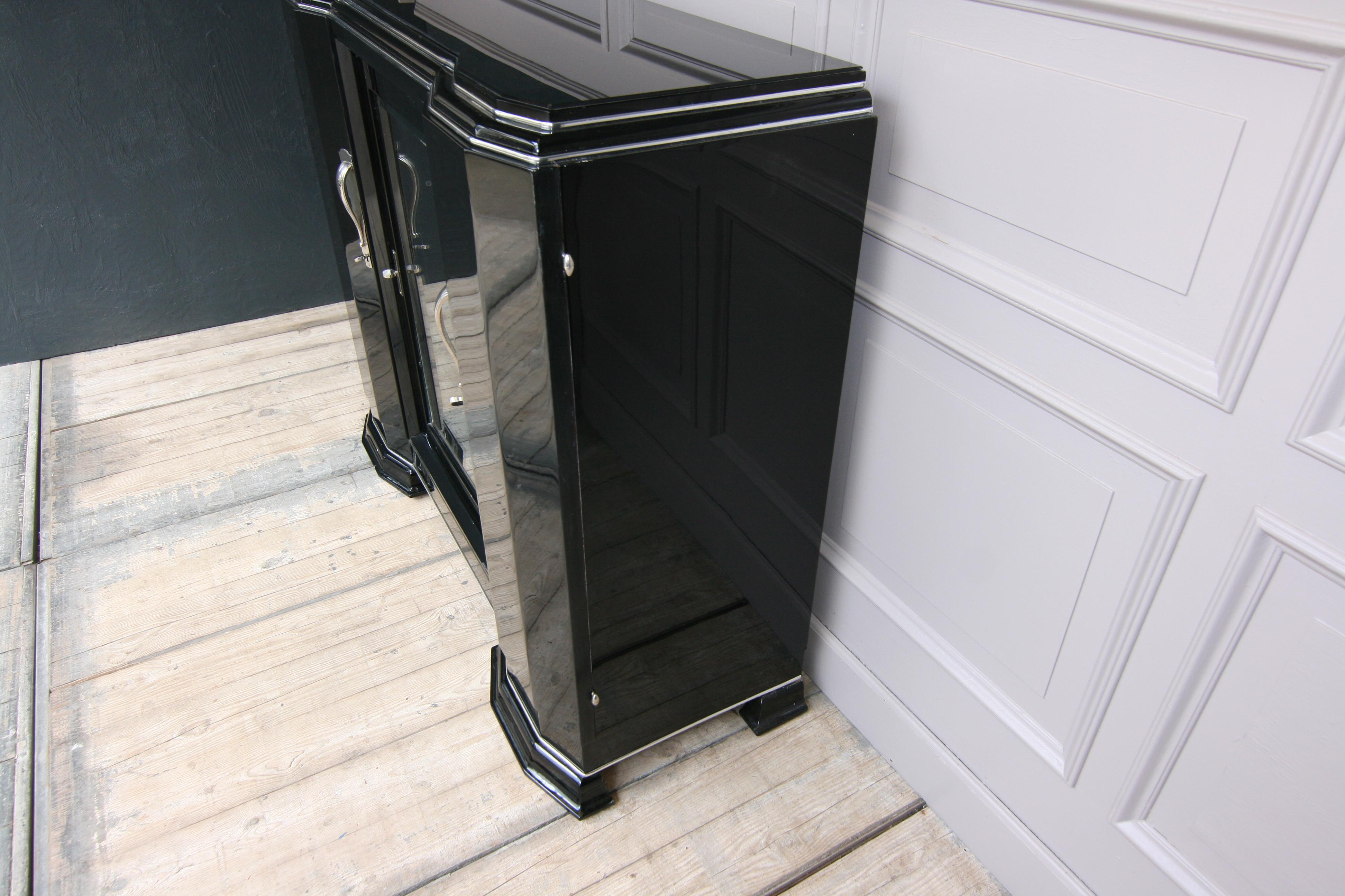 French Art Deco Sideboard in Black, 1920s 9