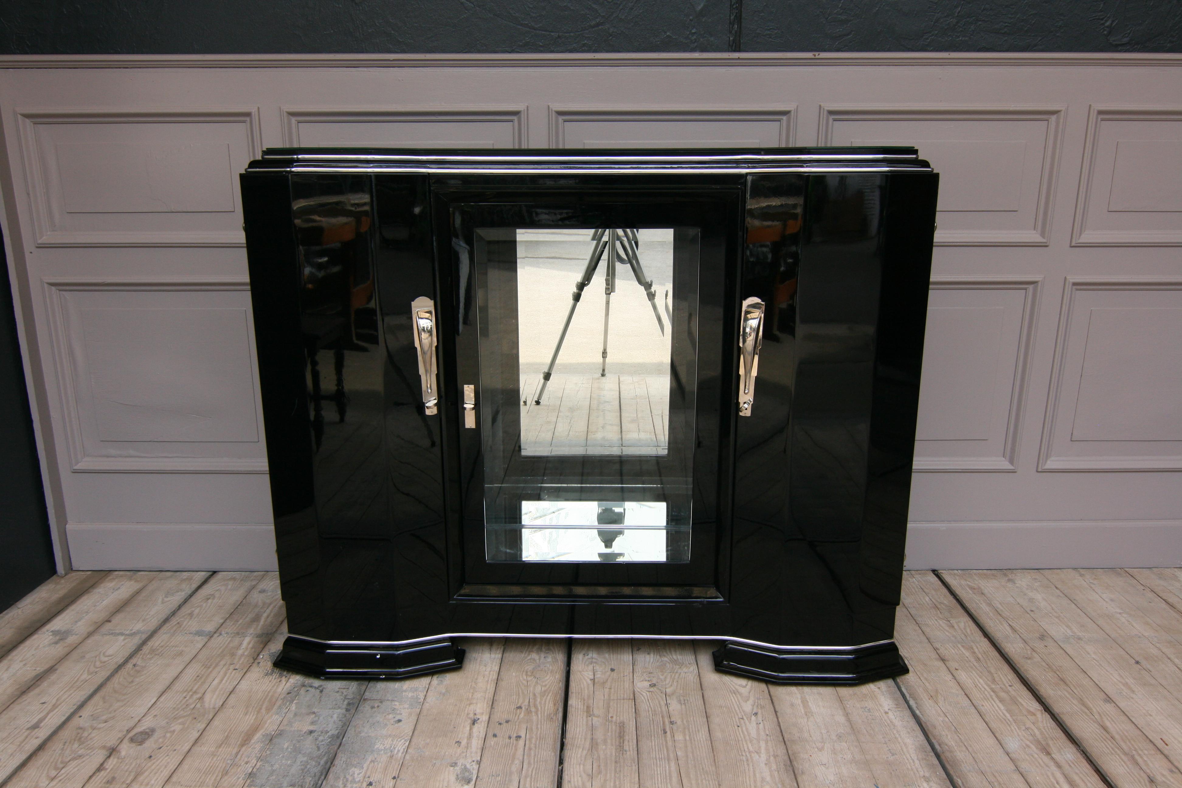 French Art Deco Sideboard in Black, 1920s 13