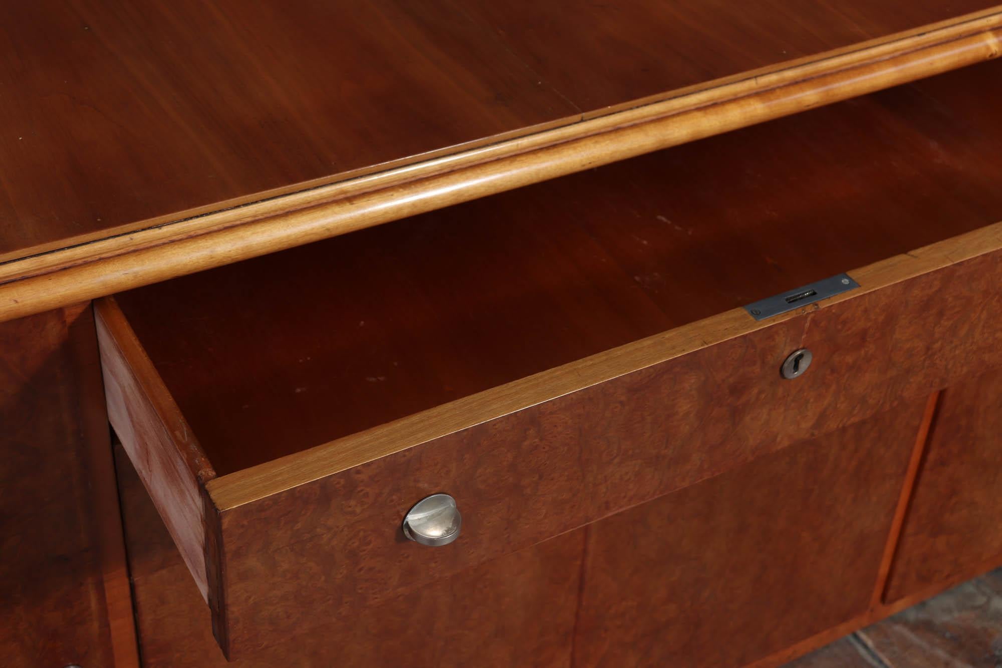 French Art Deco Sideboard in Burr Maple and Cherry, 1930s For Sale 5