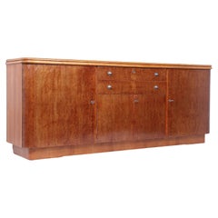 French Art Deco Sideboard in Burr Maple and Cherry, 1930s