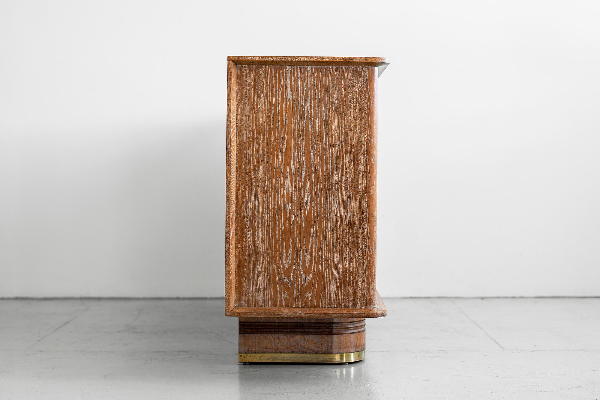 Mid-20th Century French Art Deco Sideboard in Cerused Oak, circa 1940s